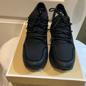 MICHAEL MK LIV Scuba and Lizard Embossed Leather Trainer Sneaker